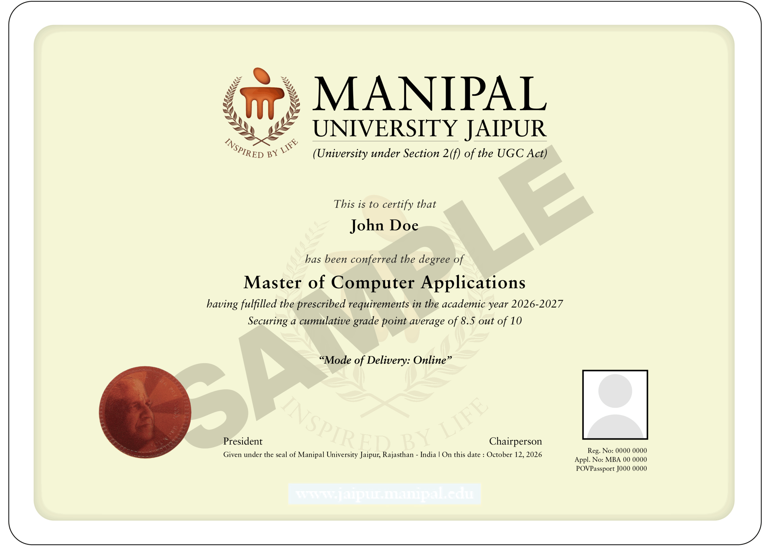 Prestigious MCA Degree