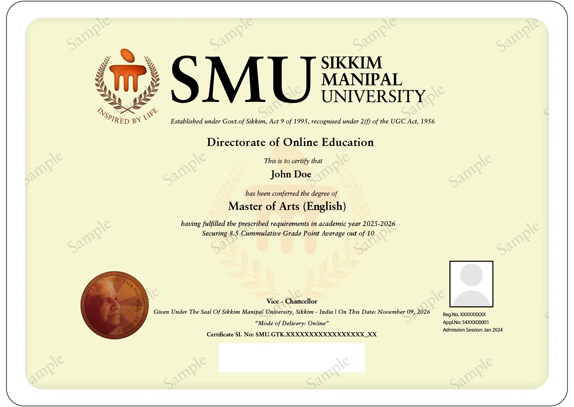 Prestigious MA Degree
