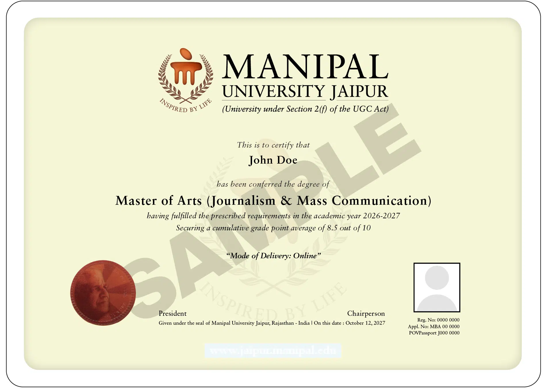 Prestigious MA Degree
